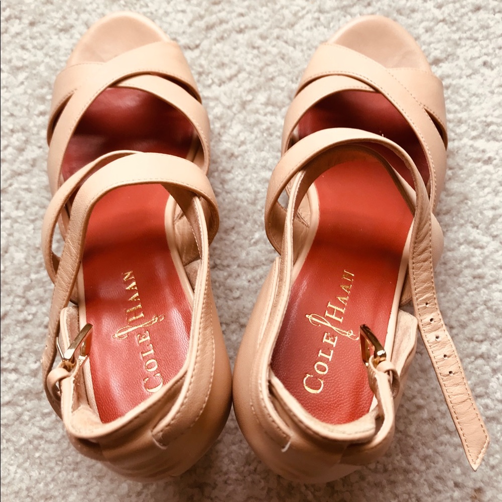 Beige Air Marisa Cole Haan Wedge Heels w/ Cork 6.5